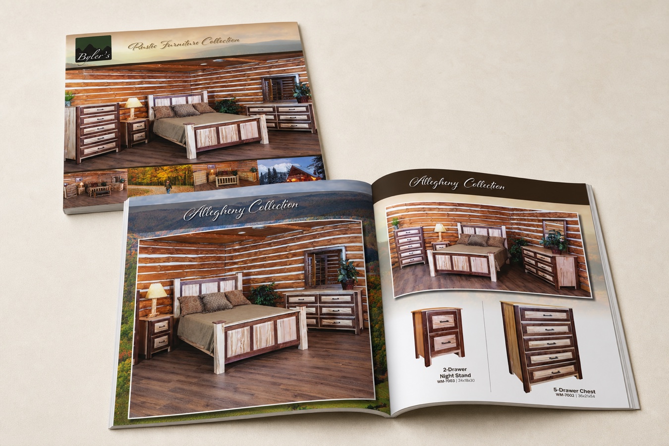 Byler's Rustic Furniture catalog mockup