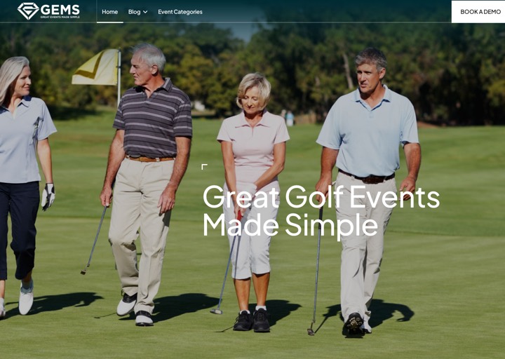 Homepage preview of GEMS Event Management