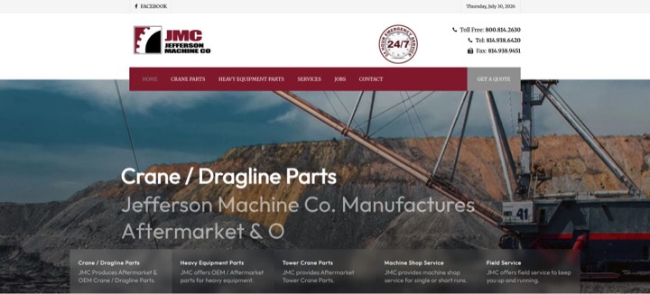 Homepage preview of Jefferson Machine Company